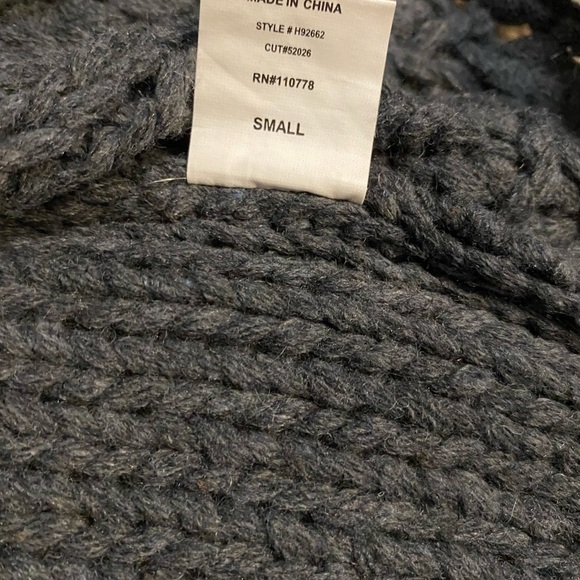 ANTHROPOLOGIE hazel sweater gray open weave small sweater cable knit new - Picture 7 of 8